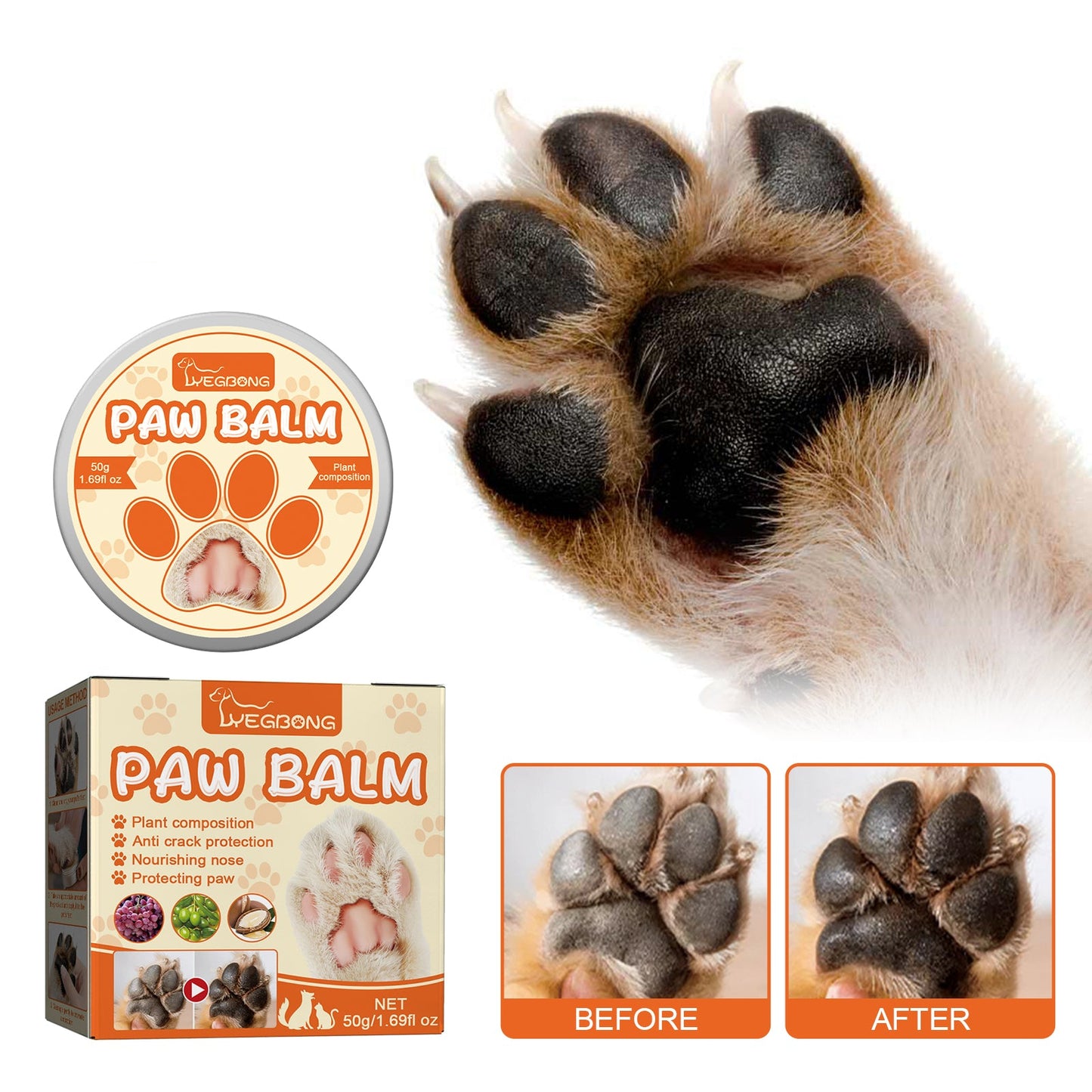 Pet Moisturizing Paw Care Cream, Universal Moisturizing Feet Cracked Care Cream
