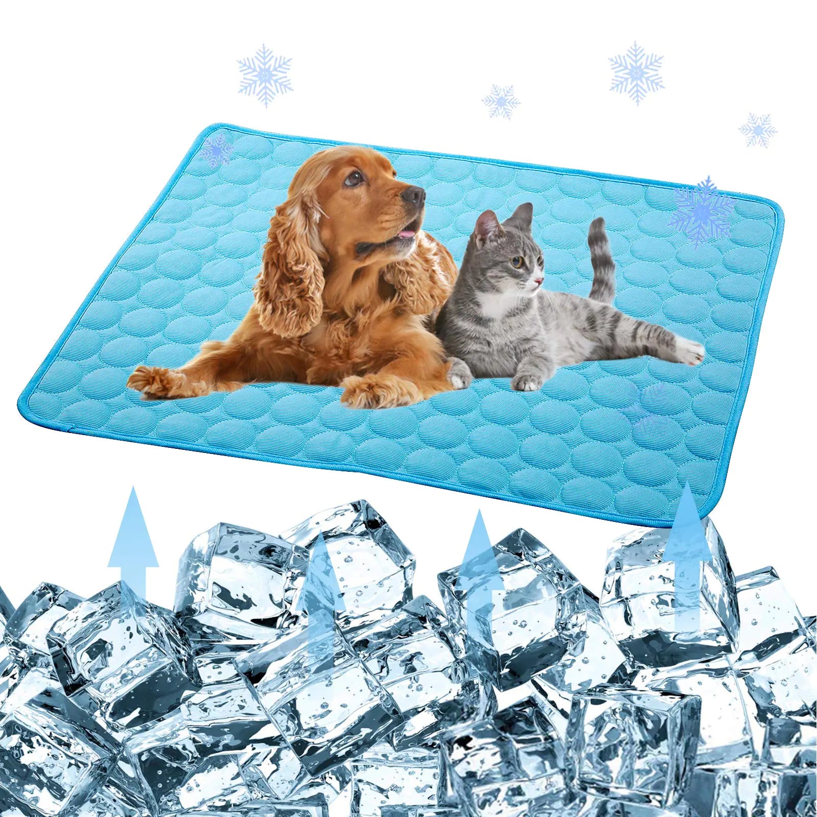 Cooling Mat for Dogs & Cats - Ice Silk Cooling for Summer