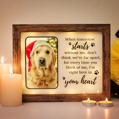 LED Dog Memorial Photo Frame