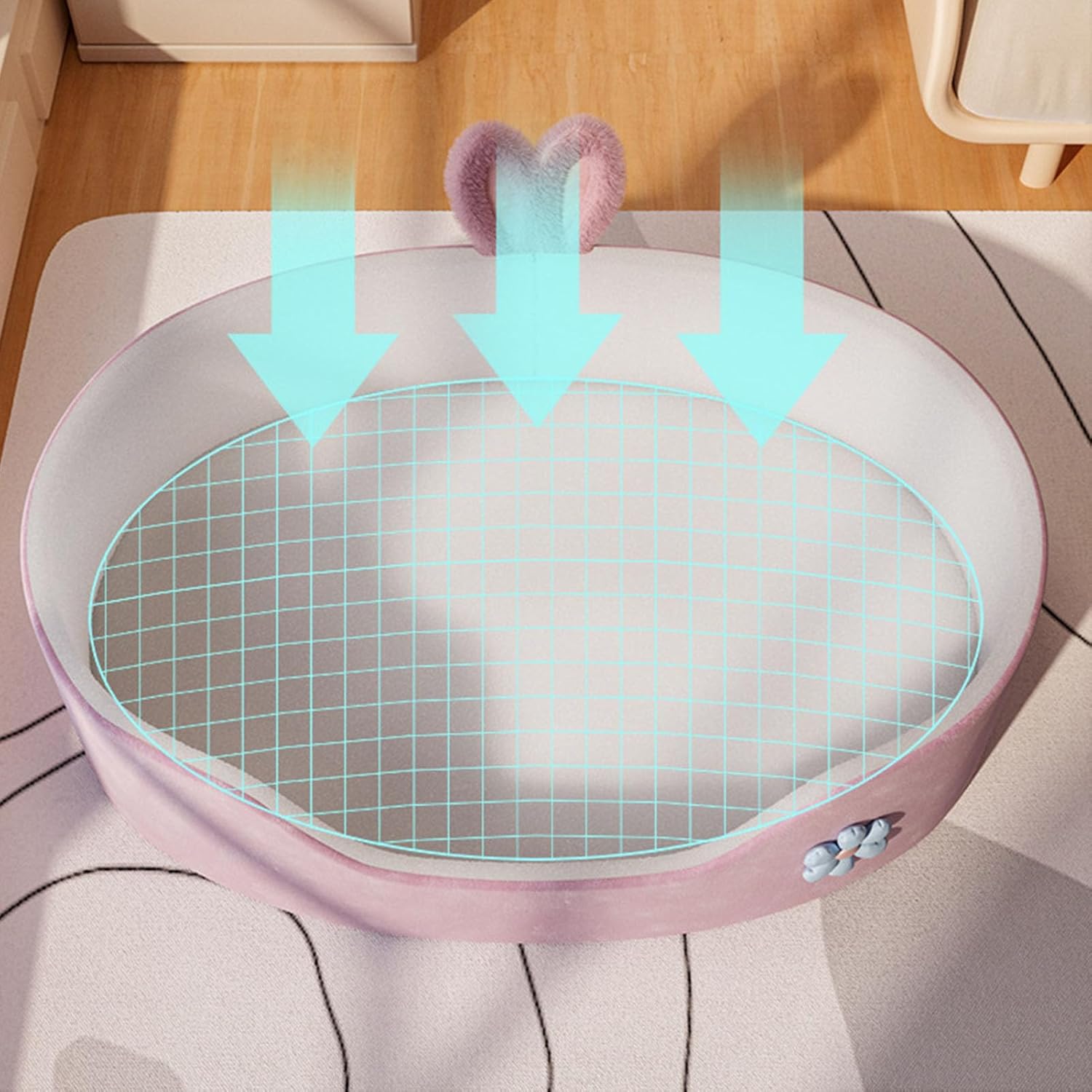 Pink Princess Pet Bed with Rabbit Ears
