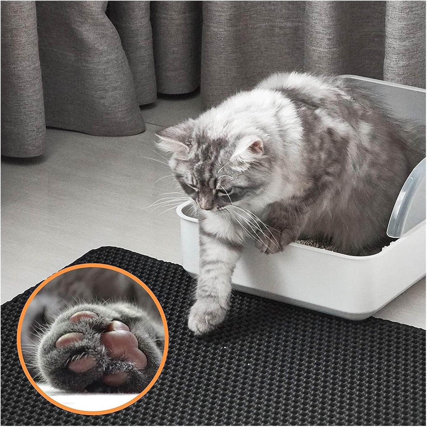 Double Layer Easy Clean Litter Box Mat