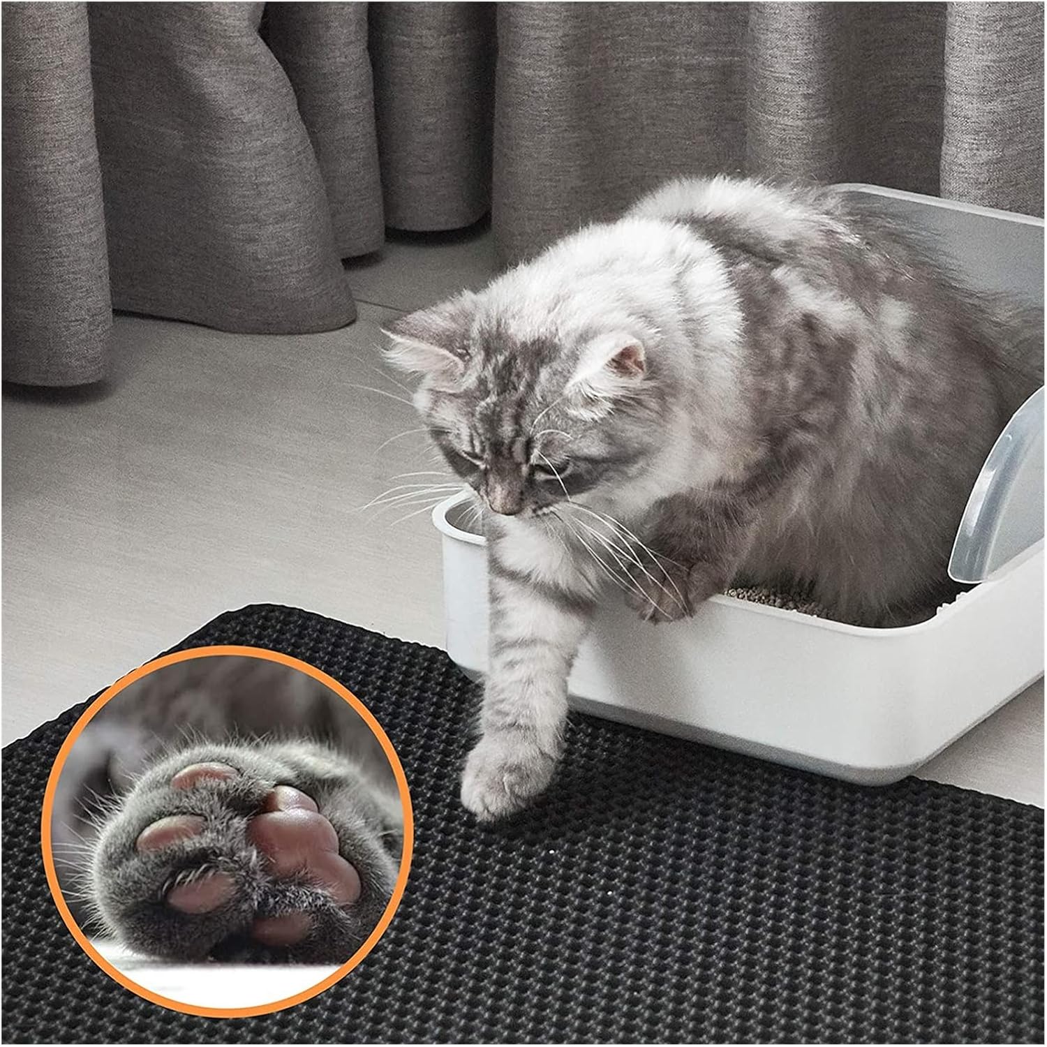 Double Layer Easy Clean Litter Box Mat