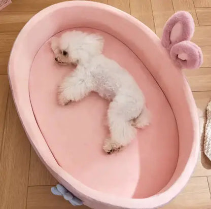 Pink Princess Pet Bed with Rabbit Ears