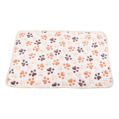 Warm Paw Print Coral Fleece Blanket Mat Carpet Towel
