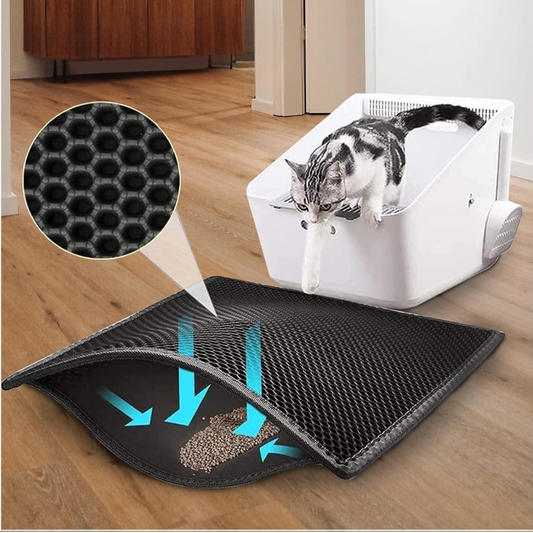 Double Layer Easy Clean Litter Box Mat