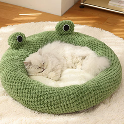 Cartoon Frog-Shaped Pet Bed