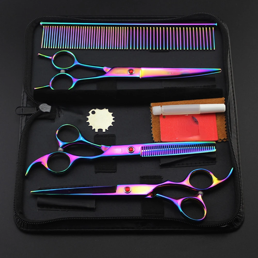 7-Inch Colorful Pet Grooming Scissors Set