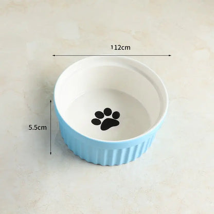 Ceramic Cat Bowl with Iron Stand for Pet Feeding