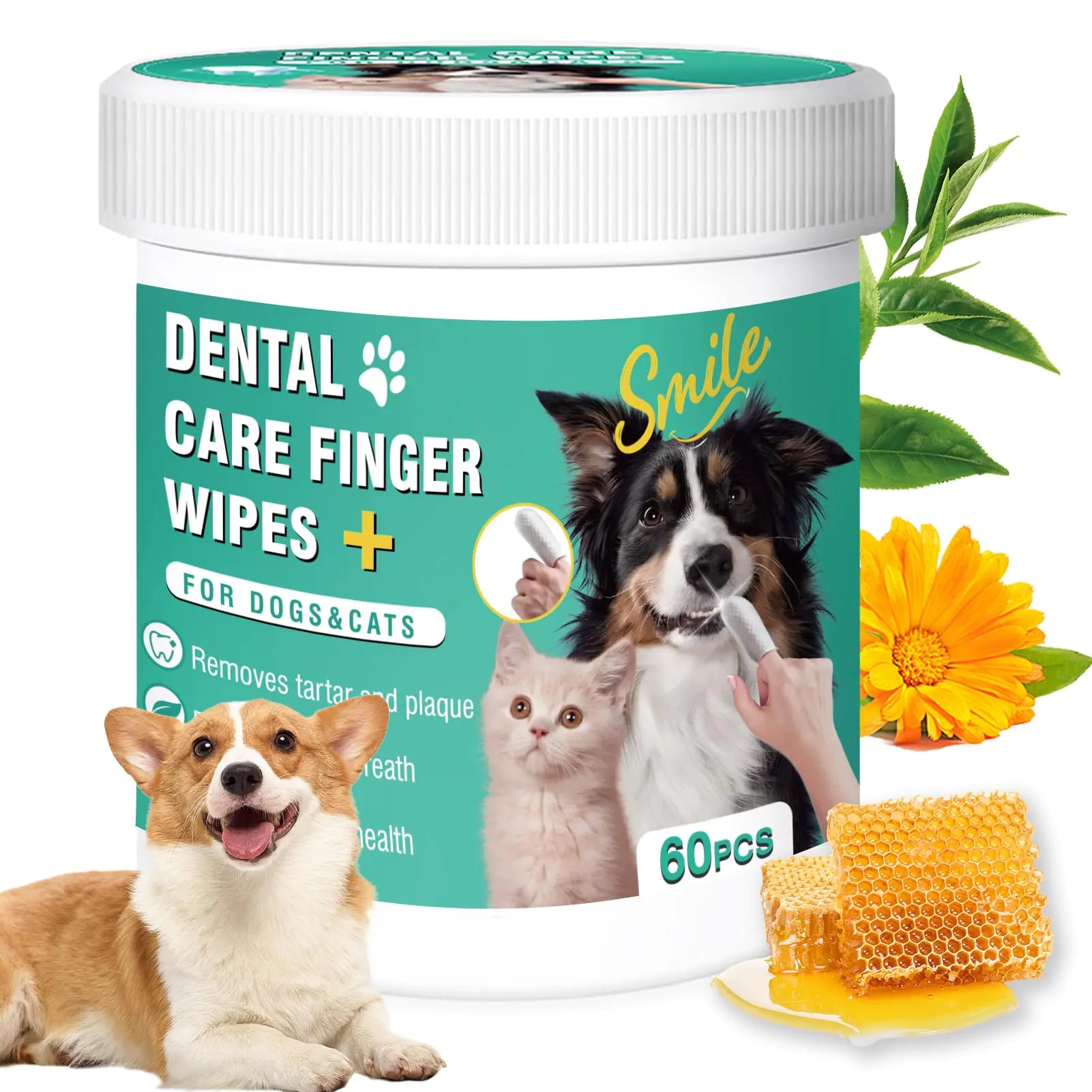 Pet Teeth Cleaning Finger Wipes