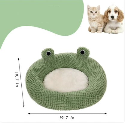 Cartoon Frog-Shaped Pet Bed