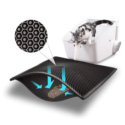 Double Layer Easy Clean Litter Box Mat