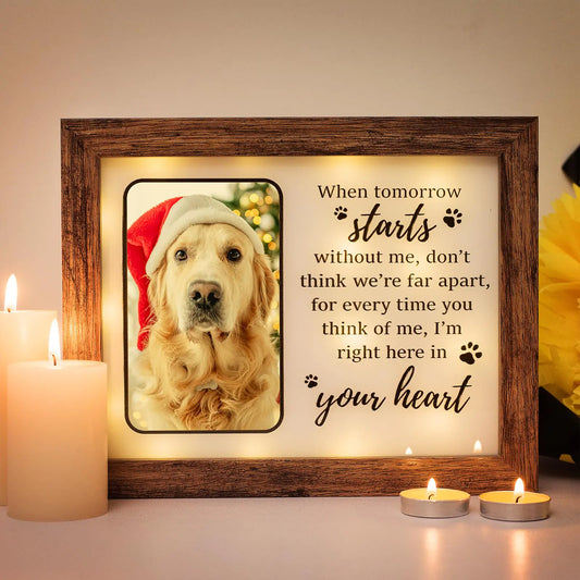 LED Dog Memorial Photo Frame